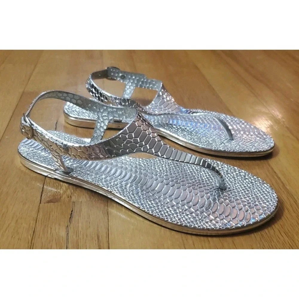 NOMAD Tootsie Sandal Silver‎ Snake Prink Women's Size 9